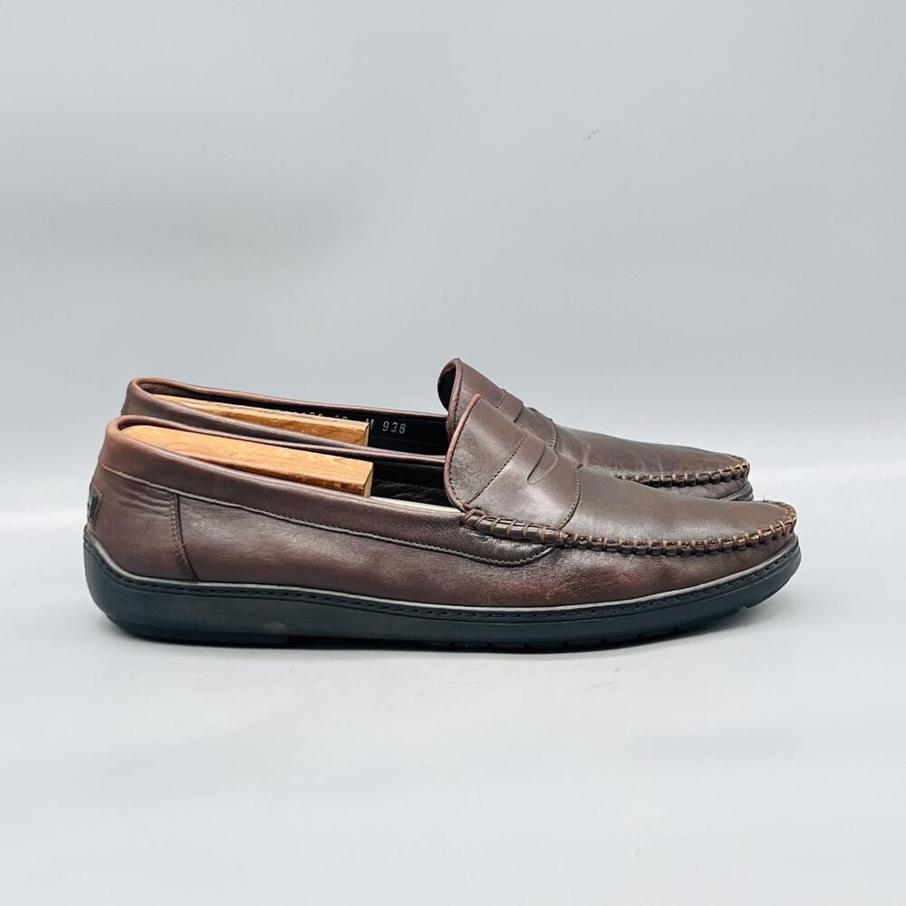 Bragano Shoes Mens 10 Brown Leather Penny Loafers Slip On Dress Italy Comfort